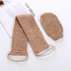 6 Sets Natural Jute Bath Exfoliating Scrub Glove and Band Set